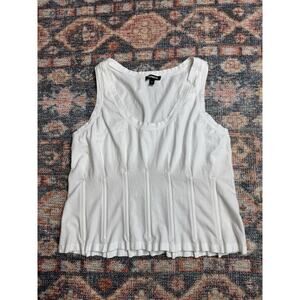 Express White Fitted Tank Top Womens XL Corset Style Sleeveless Stretch
